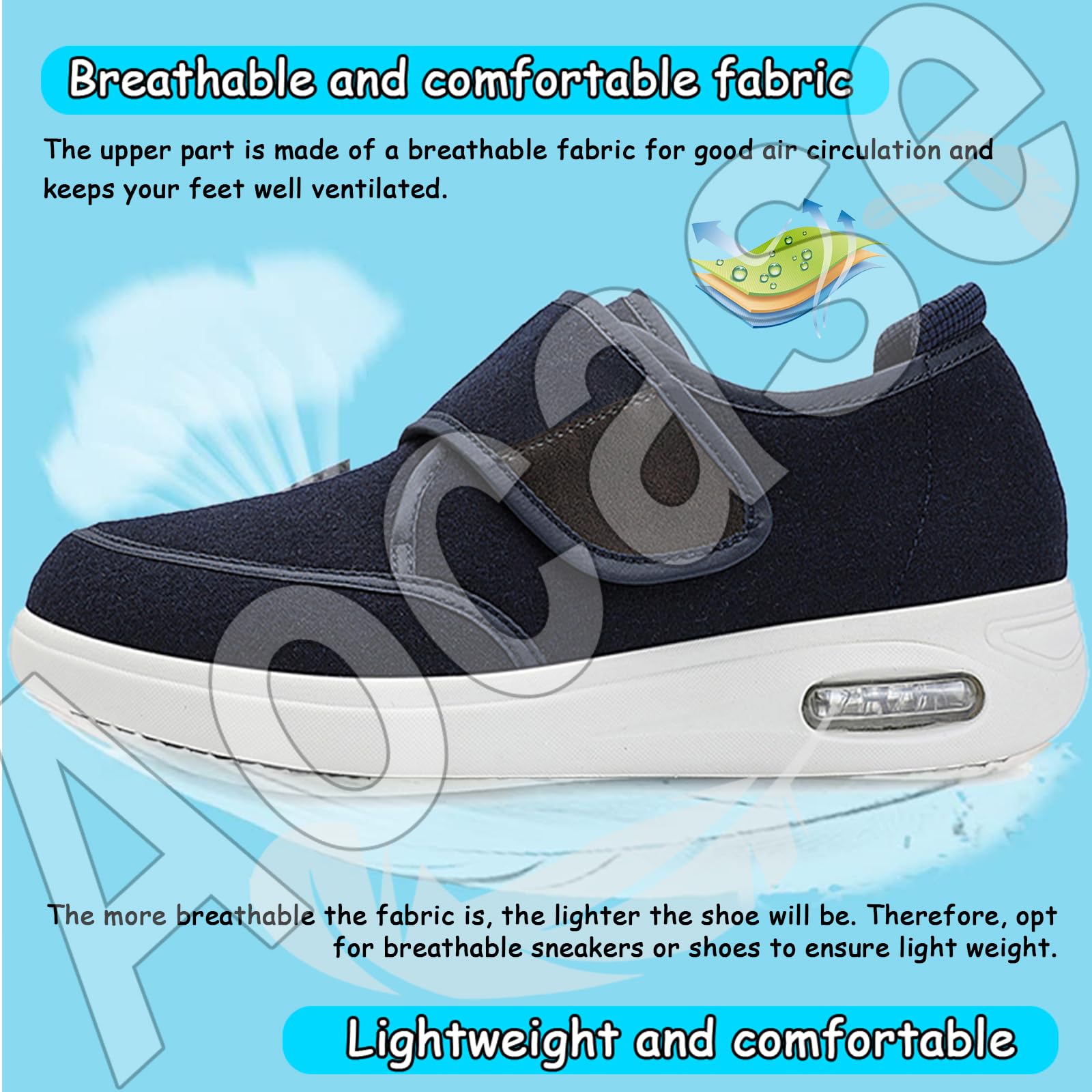 Zapatos para Diabeticos pies Hinchados Hombre Zapatillas Pie Diabetico Verano diabetico Ortopedicos Mujer Ancho Especial Caminar,Negro,46 EU