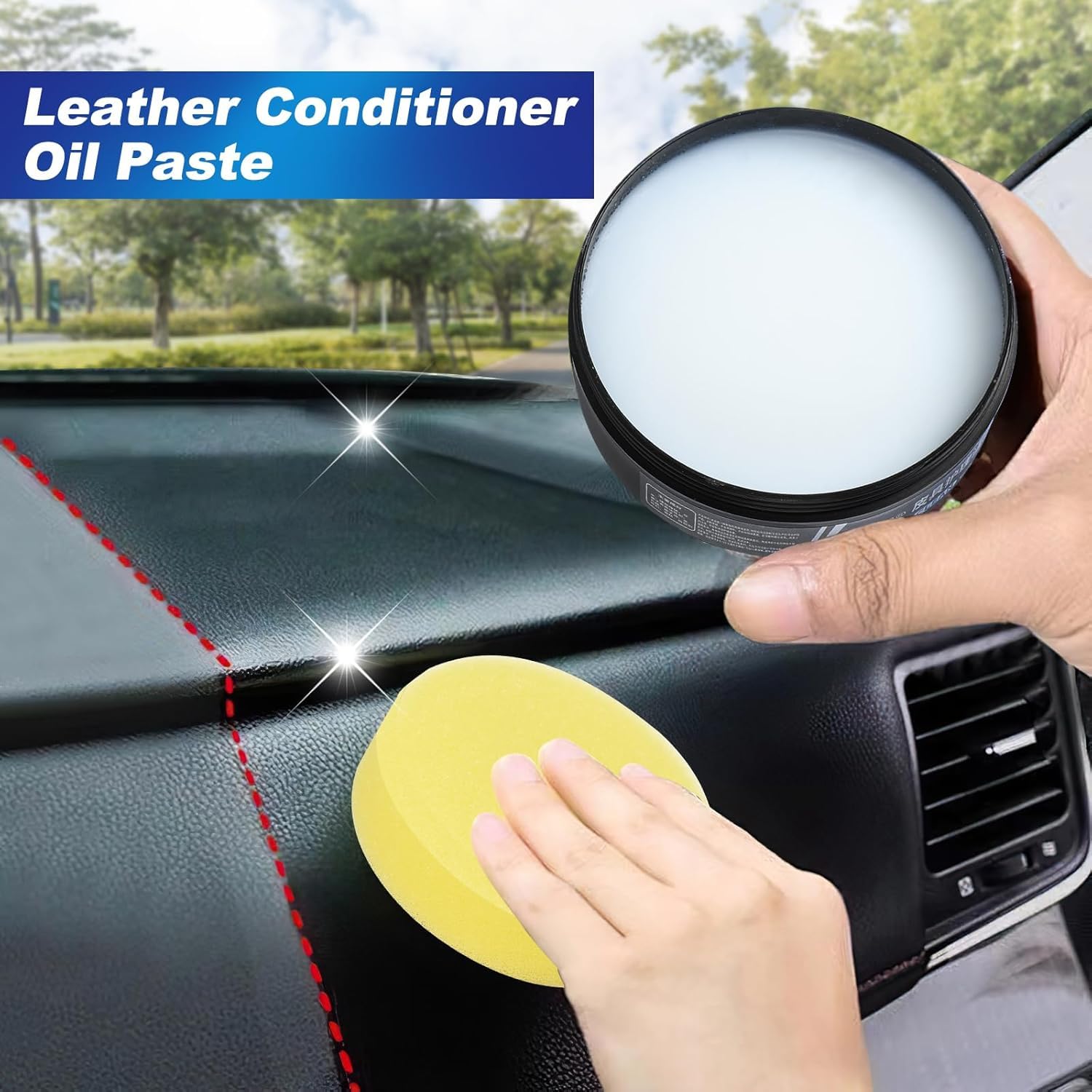 JICOOT Leather Care Cleaning Paste & Conditioner Kit, Automotive Interior Leather Cleaning Cream, Multifunctional Leather Cleaning Cream for Furniture, Footwear, Purses & Bags, Car interiors & Bikes 2