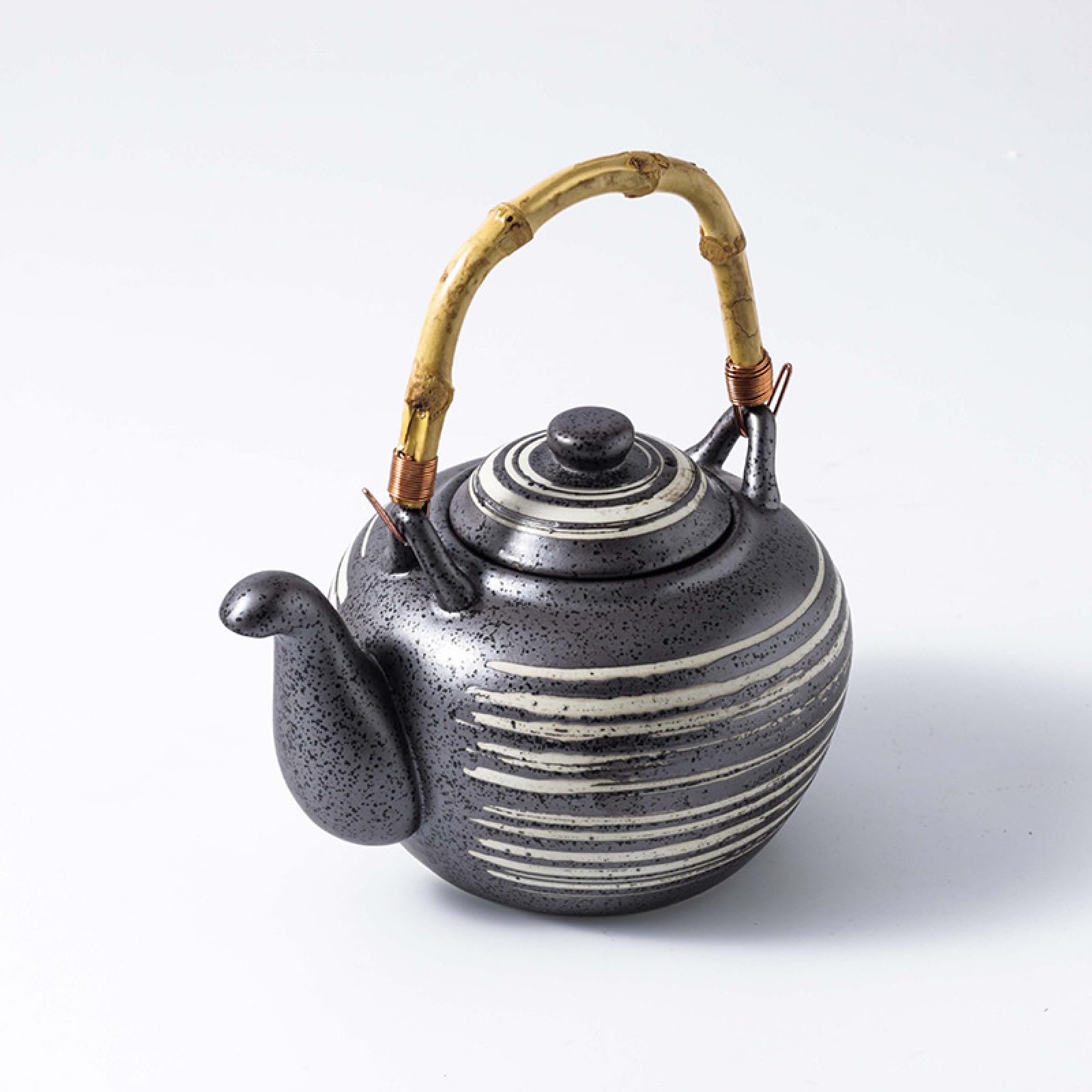 Teiera nera Kyusu Teiera con infusore per tè sfuso Teiera giapponese in ceramica con manico laterale per ufficio, casa, regali per bevitori di tè