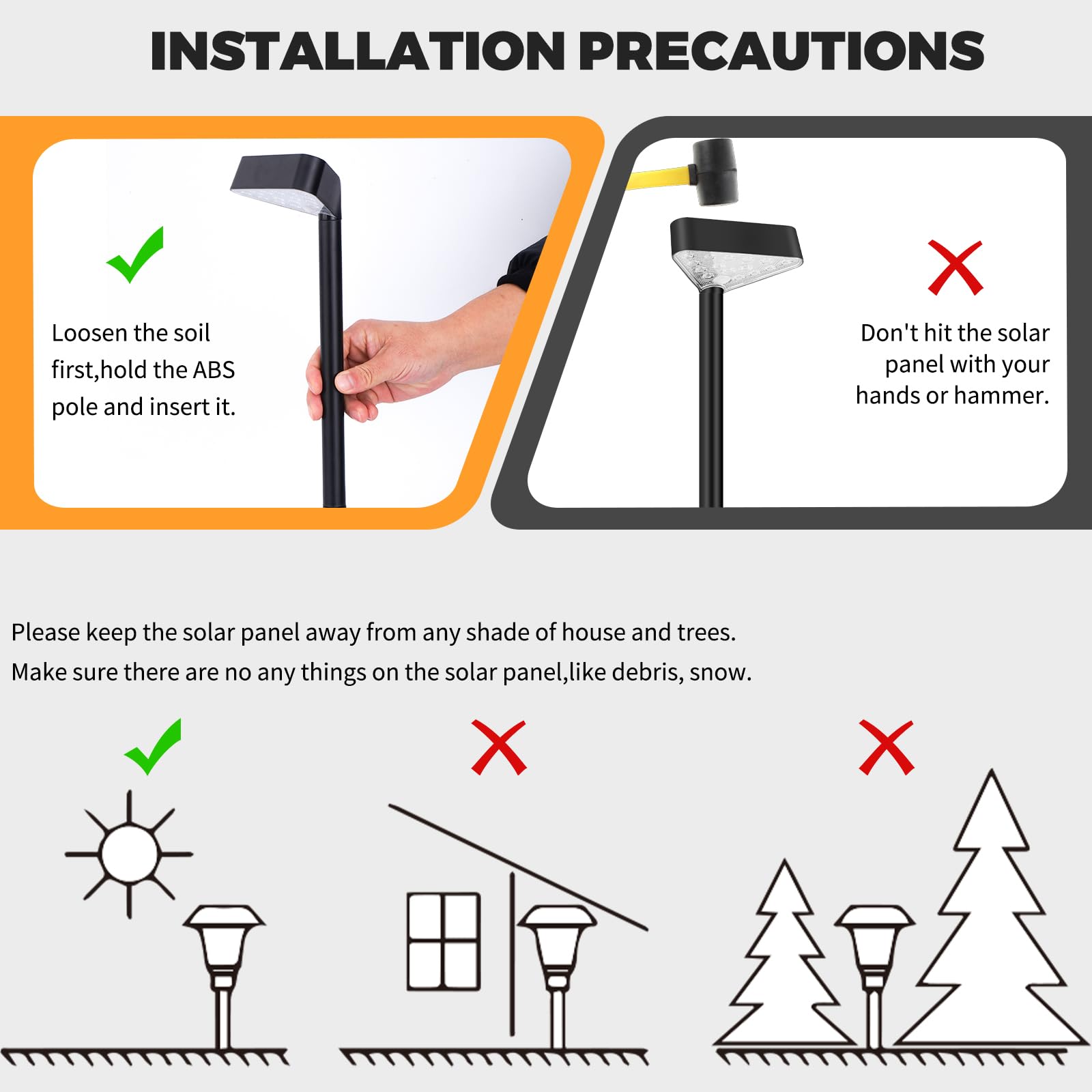 8 Stück Solar-Wegleuchten für den Außenbereich, helle LED-Solar-Landschaftslichter, wasserdichte Solar-Gartenleuchten für Hof, Terrasse, Gehweg, Rasen, Auffahrt (Warmweiß, 8 Stück)