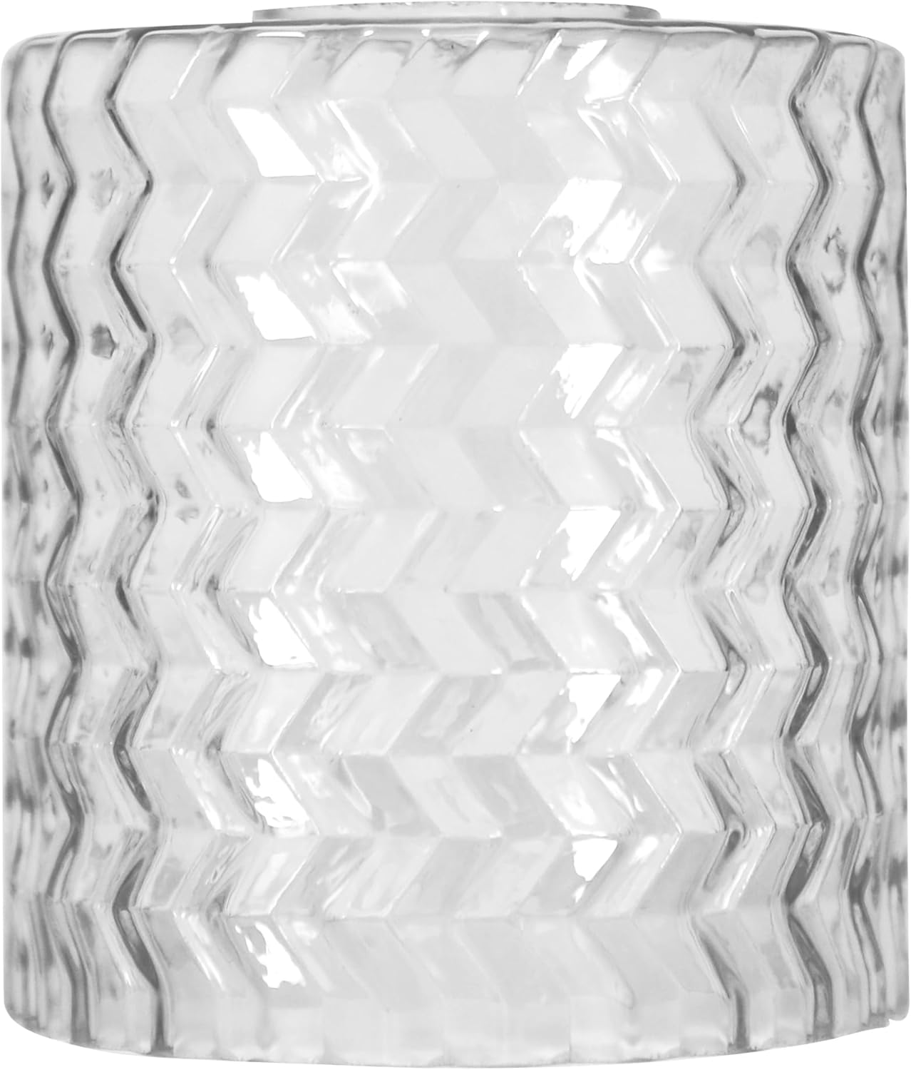 MELUCEE Clear Hammered Glass Lamp Shade 1 Pack, Cylinder Light Cover with 1.65in Fitter Opening, Glass Replacement for Pendant Light Bathroom Vanity Light Chandelier, 5.1in Height, 4.0in Diameter