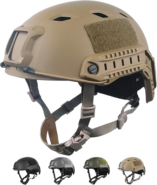 LOOGU Airsoft Ops Core Casque de Protection Tactique (Fast BJ & PJ) avec Coussinets et Rails latéraux pour Les Loisirs, l'extérieur, Le Paintball - 1