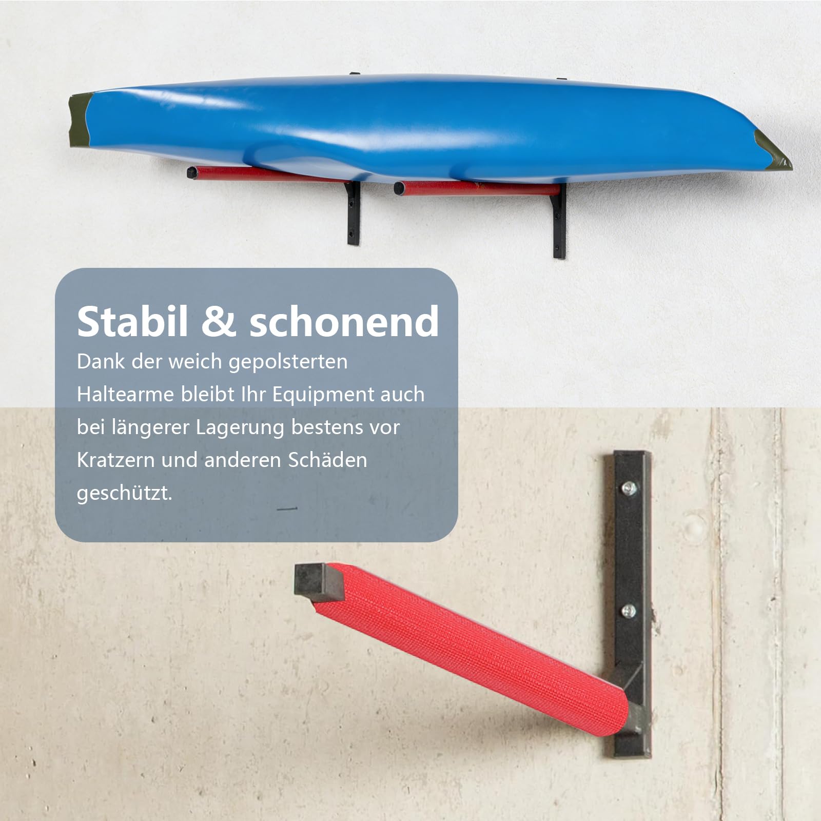 Dachbox Wandhalterung, 80 cm aus Stahl zur Aufbewahrung von Dachboxen, Kanus, Surfboards, Max. Tragkraft 40kg, Platzsparende Aufbewahrung für Garage & Keller