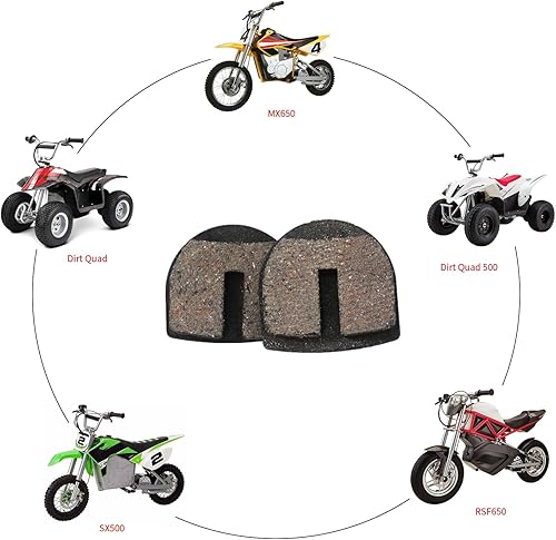 Miniatura 3 de KAMIER Pastillas de freno delanteras y traseras redondeadas de repuesto para Razor MX650 MX500 SX500 Mcgrath Dirt Bike Electric 4 Wheeler ATV Dirt