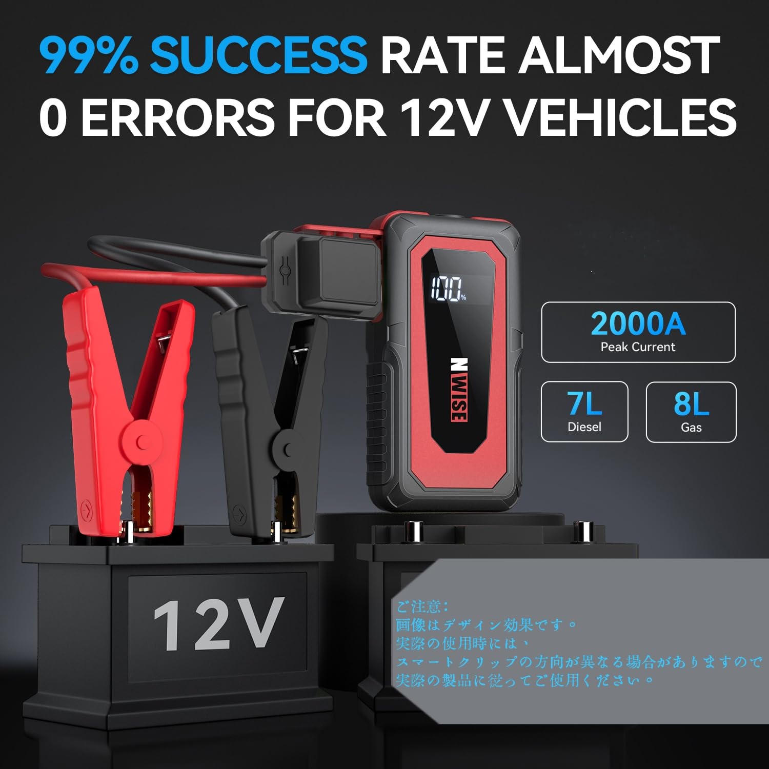 Amazon | NWISE ジャンプスターター 2000Aピーク電流 大容量 12V 車用 Amazon | NWISE ジャンプスターター 2000Aピーク電流 大容量 12V 車用