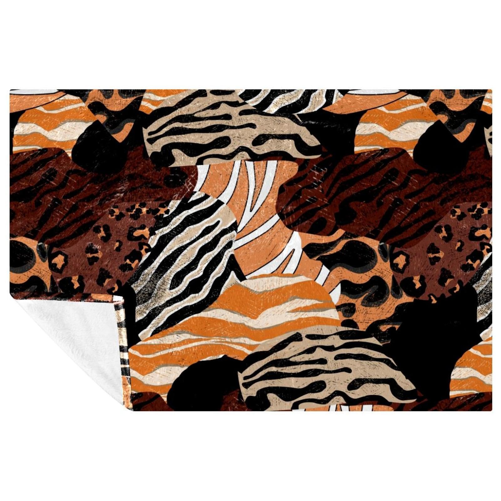Plaid imprimé léopard girafe zèbre doux et chaud pour lit et pique-nique