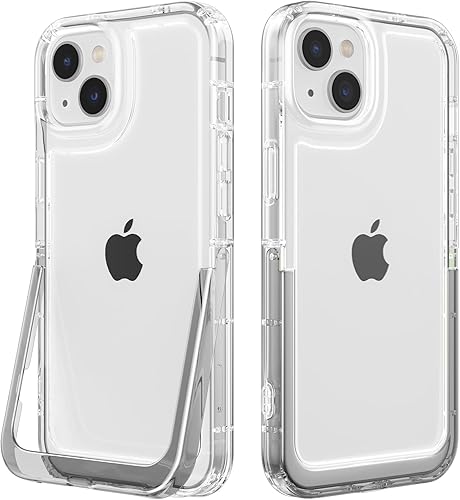 Miniatura 8 de ZCDAYE Diseñada para iPhone 1314, funda transparente con soporte compatible con carga inalámbrica de TPU parachoques invisible soporte suave delgado