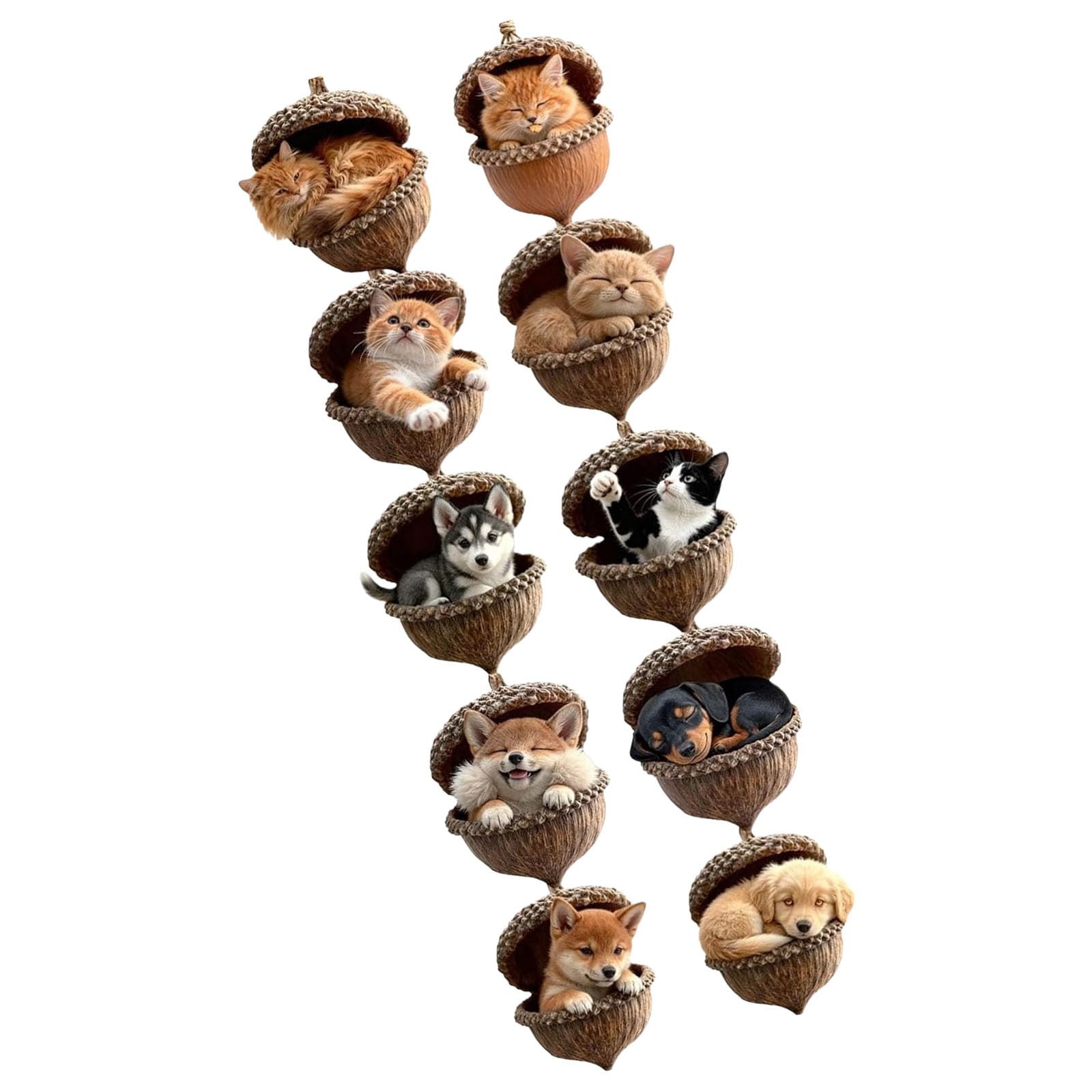 10pcs Pine Cone Animal Miniature Animal Ornaments 2D Acrylic Hanging Ornament Christmas Tree Hanging Decoration Halloween Christmas Tree Decorations