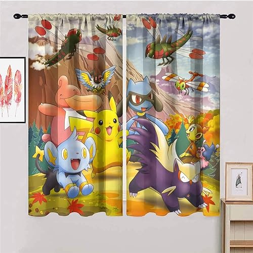 Miniatura 2 de NUOMANAN Cortinas opacas para habitación de niños, 55 x 63 pulgadas, cortinas opacas con bolsillo para barra, cortinas opacas con aislamiento