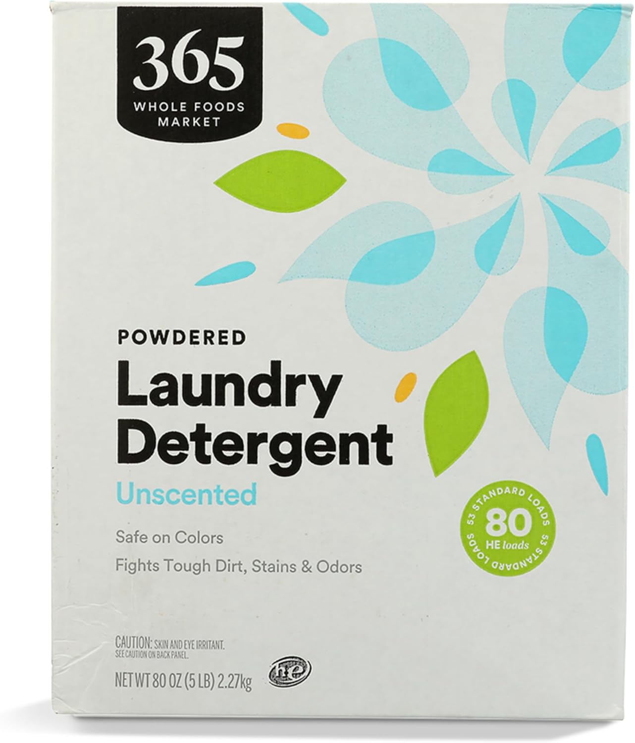 365 by Whole Foods Market, Powdered Laundry Detergent, Unscented, 80 HE Loads, 80 Ounce
