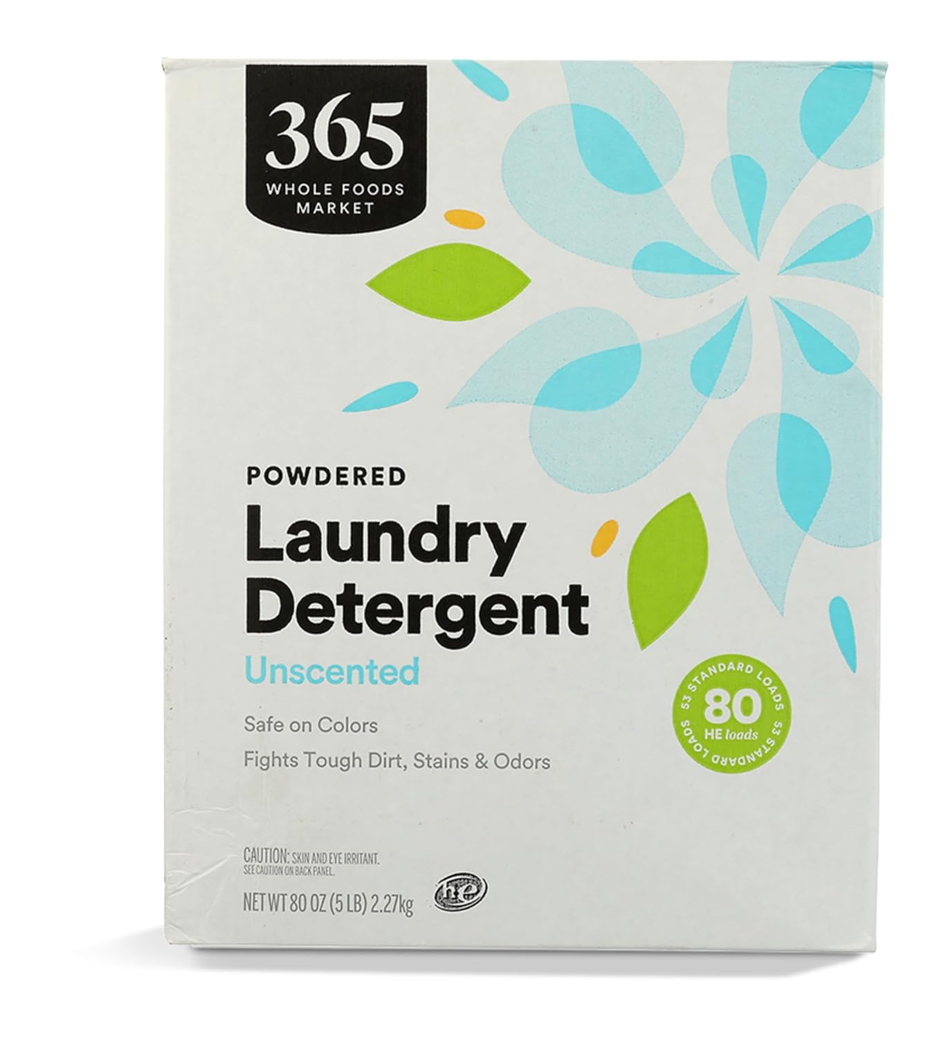 365 by Whole Foods Market Powdered Laundry Detergent Unscented 80 HE Loads 80 Ounce