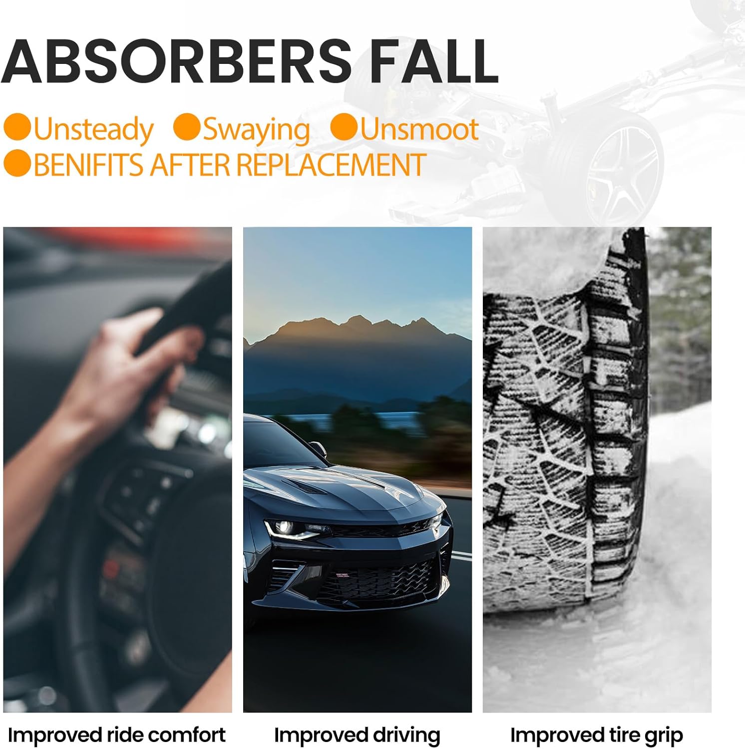 MILLISEC 2PCS Shock Absorbers Front Compatible with Chevy Suburban Avalanche 1500 Tahoe Cadillac Escalade GMC Yukon Car Air Struts, OEM Replaces# 22187159