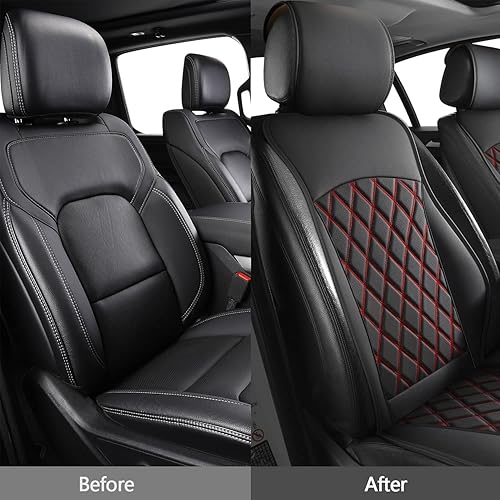 Miniatura 5 de MIROZO Fundas de asiento delantero, 2 fundas estrechas para asiento de automóvil con dos pañuelos, impermeables, ajuste universal para la mayoría de