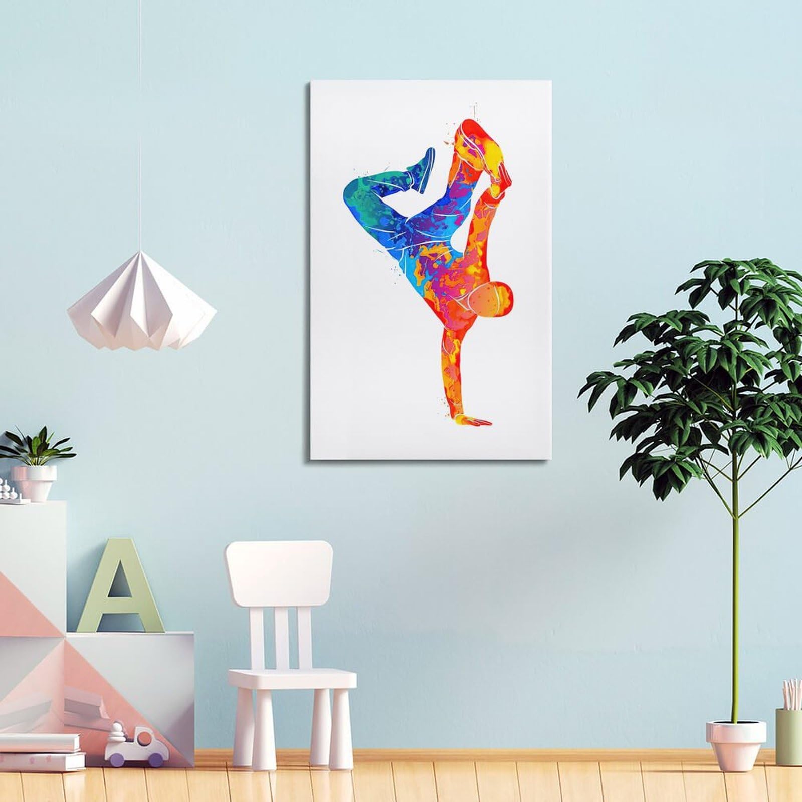 Poster da parete su tela, motivo: ballerina hip hop, sport estremi, decorazione moderna per camera da letto, 40 x 60 cm