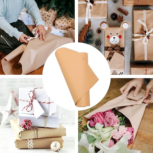 Miniatura 7 de VICASKY Festival de papel de envolver ideas 1 rollo de papel Kraft papel a prueba de grasa Multicolor papel móvil rollo de papel de regalo de fiesta