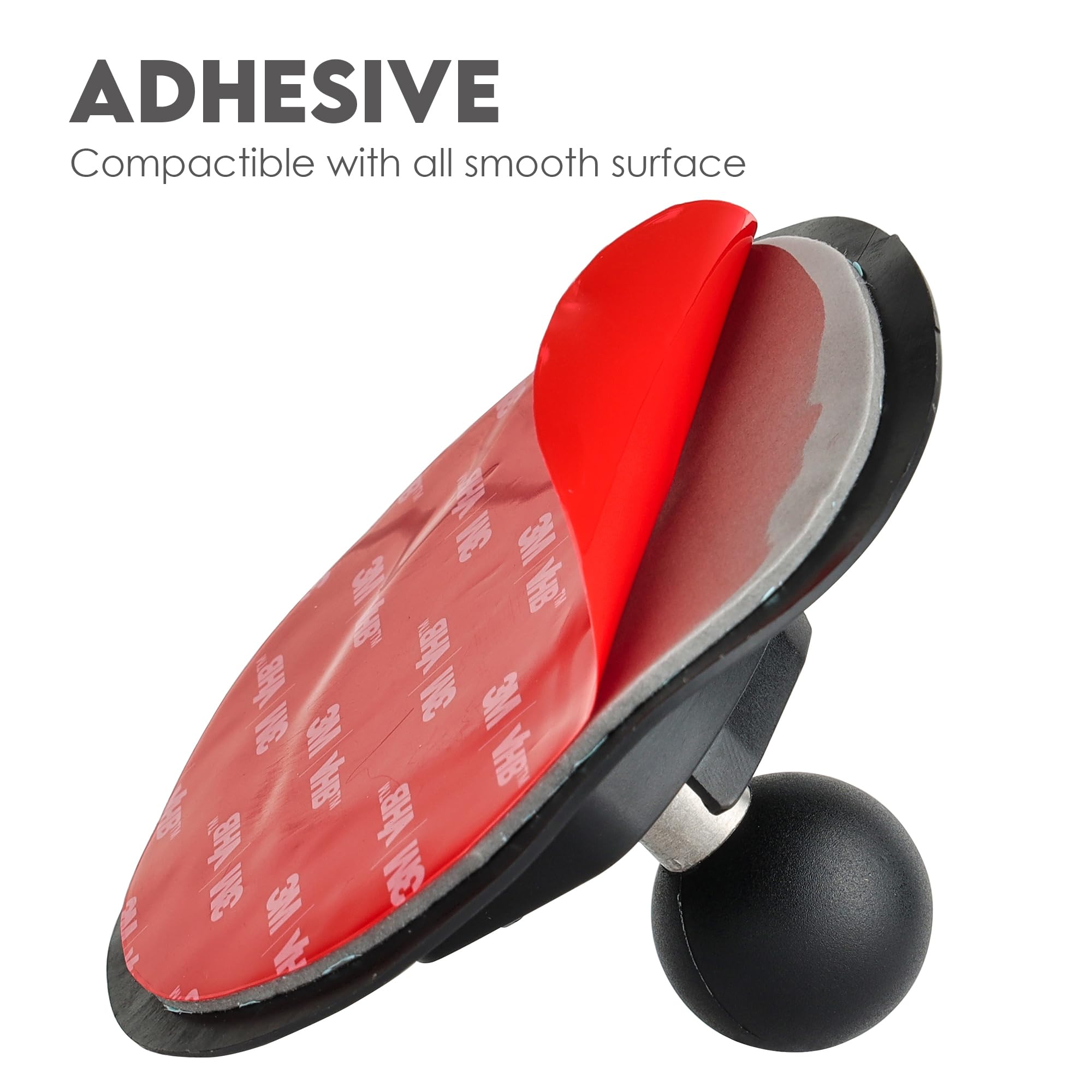 POWRIG 1 inch Ball Mount Adapter w/VHD Adhesive for Mounting Cameras, Smartphones on Car Dashboard, Motorcycle, Boat, Kayak, Surfboard and More