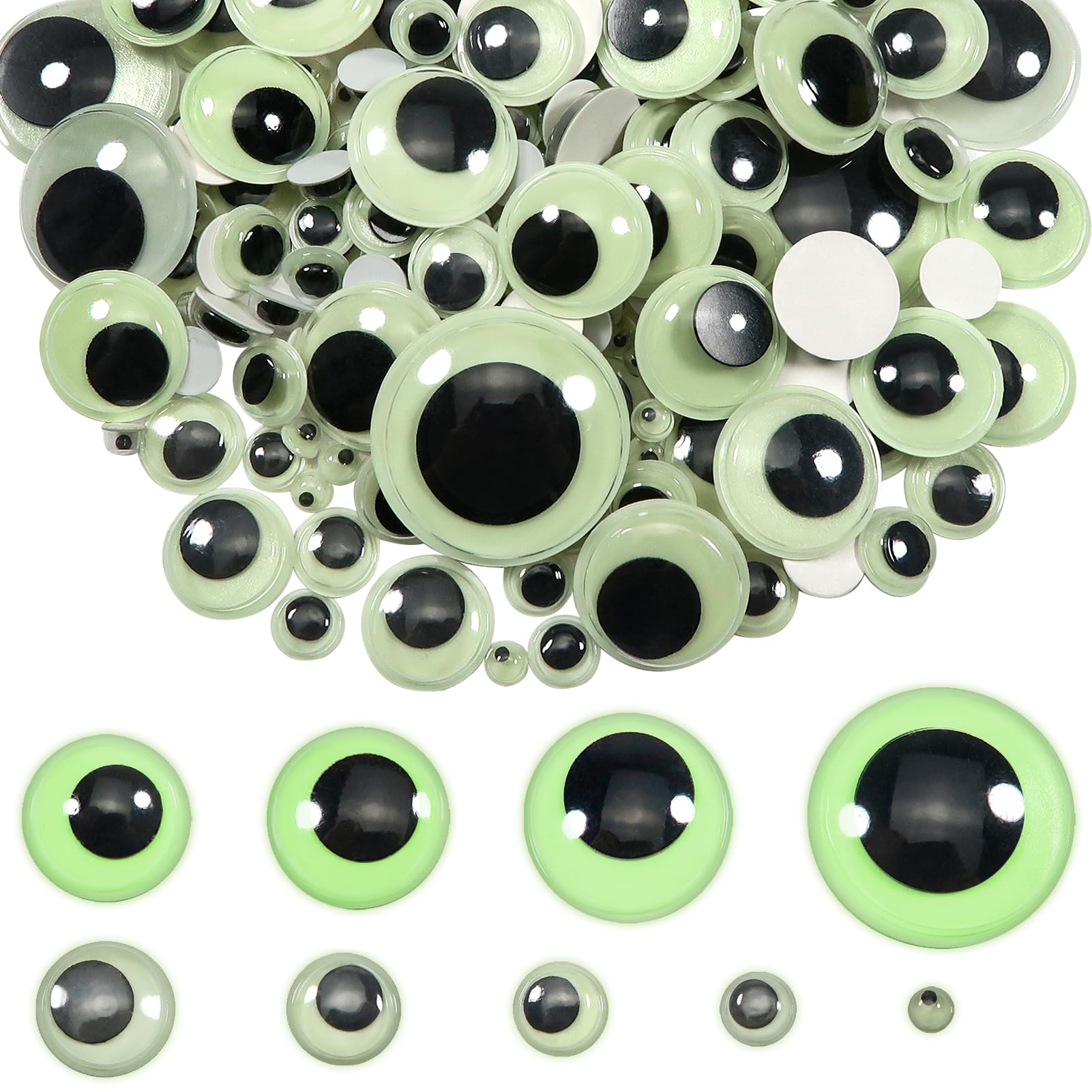 FANGZIDM 500 Pezzi Occhi in Plastica Autoadesivi Mobili [Wiggle Eyes