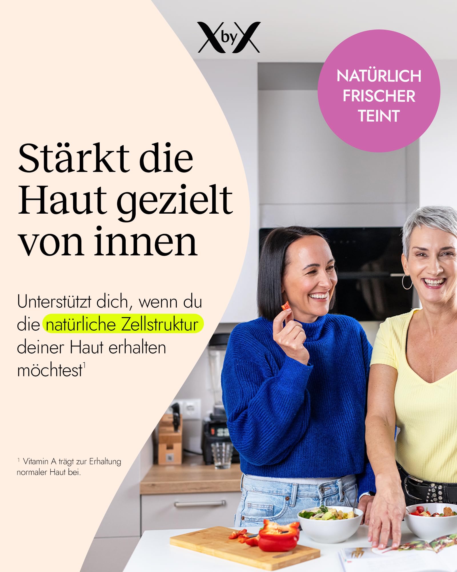 XbyX Haut Gold 60 Kapseln - Carotinoid-Komplex mit Astaxanthin & Vitamin E – Unterstützt die Haut von Innen - Ohne Zusätze - 100 % Pflanzlich - Vegan