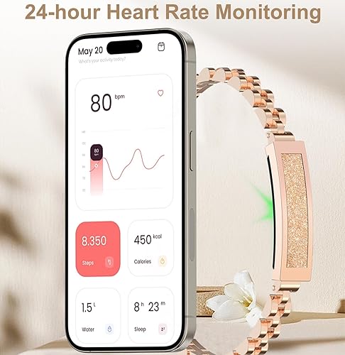 Miniatura 2 de Pulsera inteligente de fitness, monitor de ritmo cardíaco, monitor de sueño, contador de pasos, calorías, podómetro, rastreador de actividad, cámara