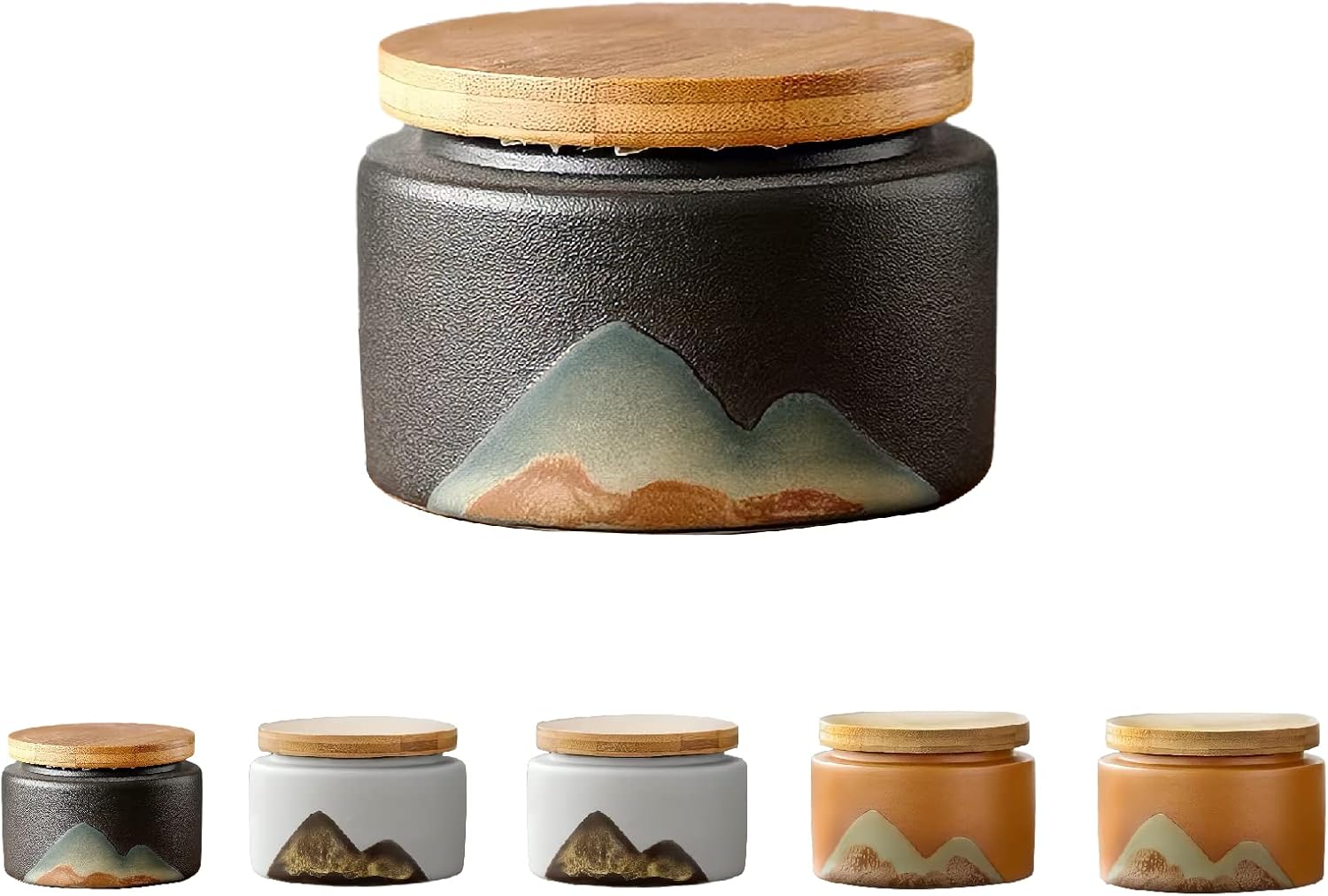 NS Online Small urns Set of 6 Ceramic Decorative Keepsake