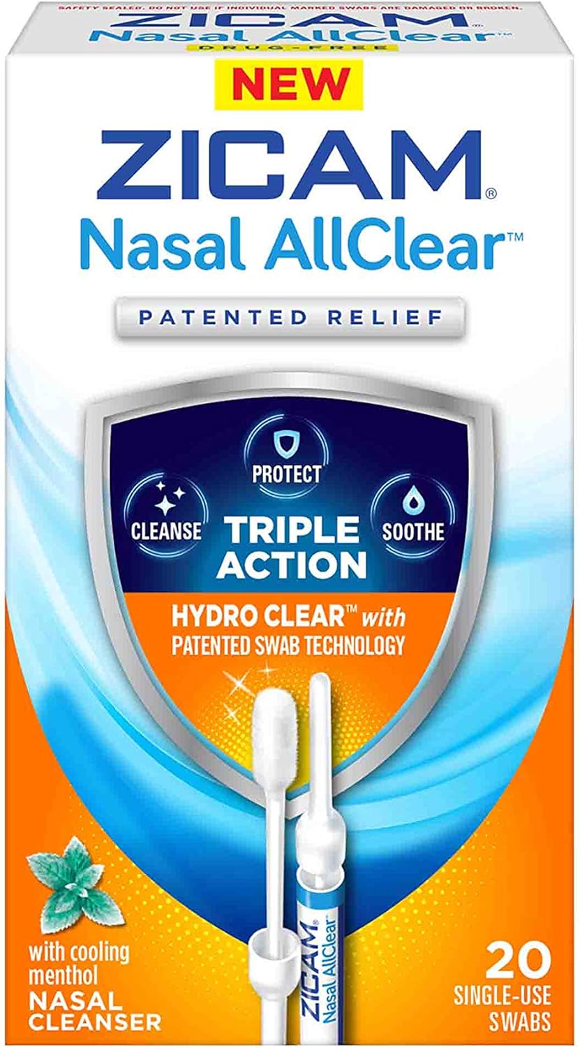 Zicam Nasal AllClear Triple Action Nasal Cleanser with Cooling Menthol, 20 Count: Health & Personal Care