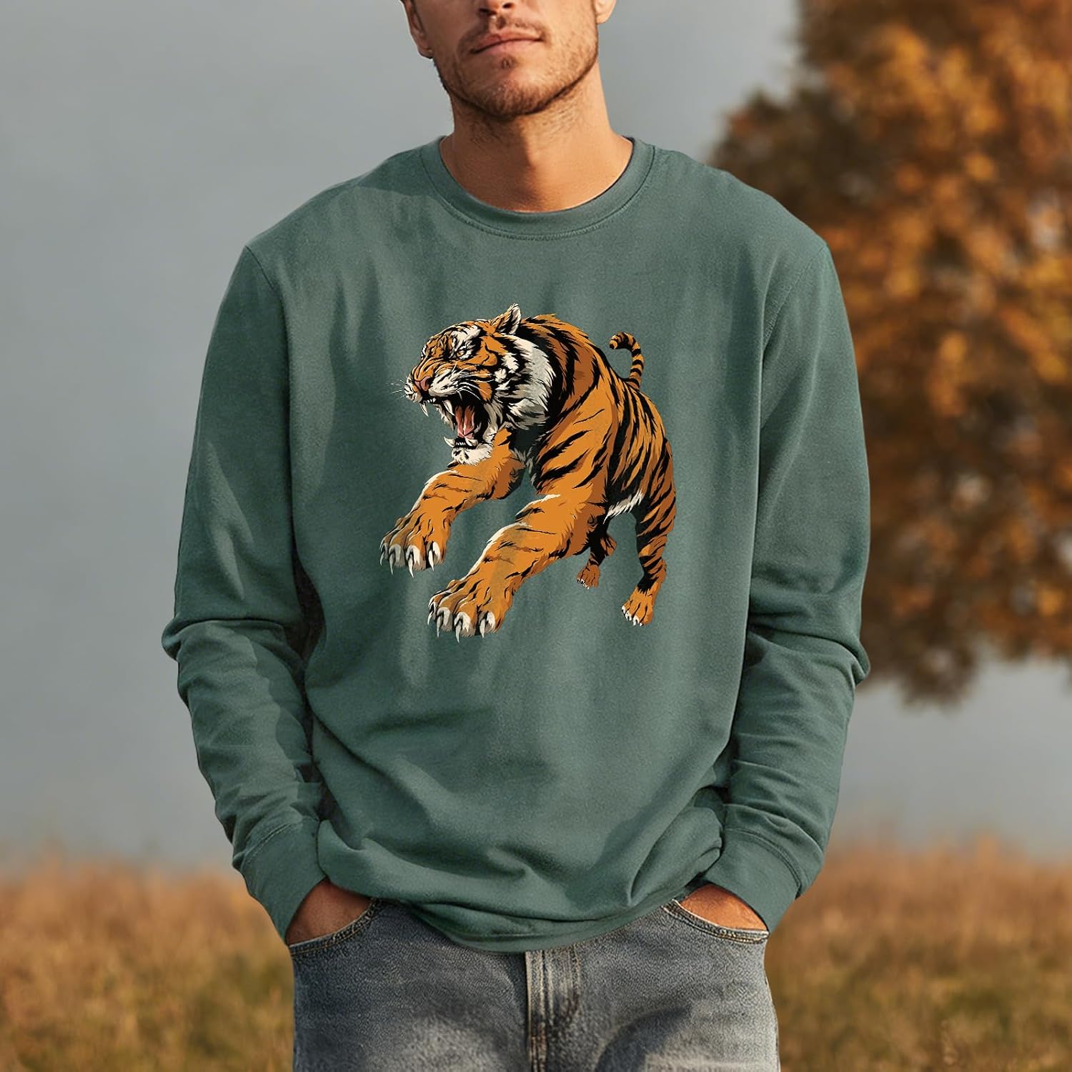 domirica Oversized Solid Cotton Blend Graphic Mens Hoodies Pullover Crewneck Long Sleeve Loose Fit Soft Sweatshirts