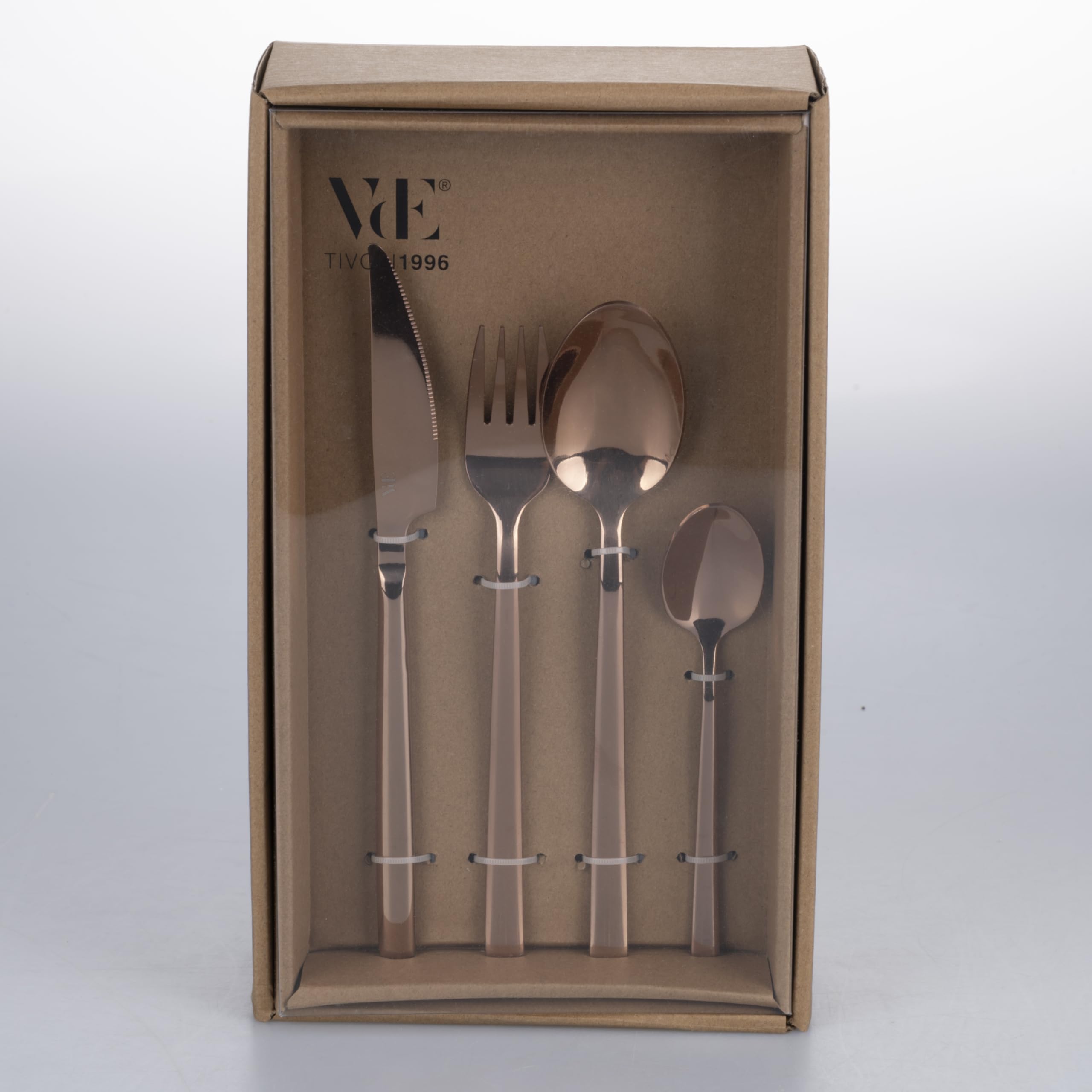 Villa d'Este Home Tivoli Set 24 posate in acciaio inox 18/0, copper lucido, Essence
