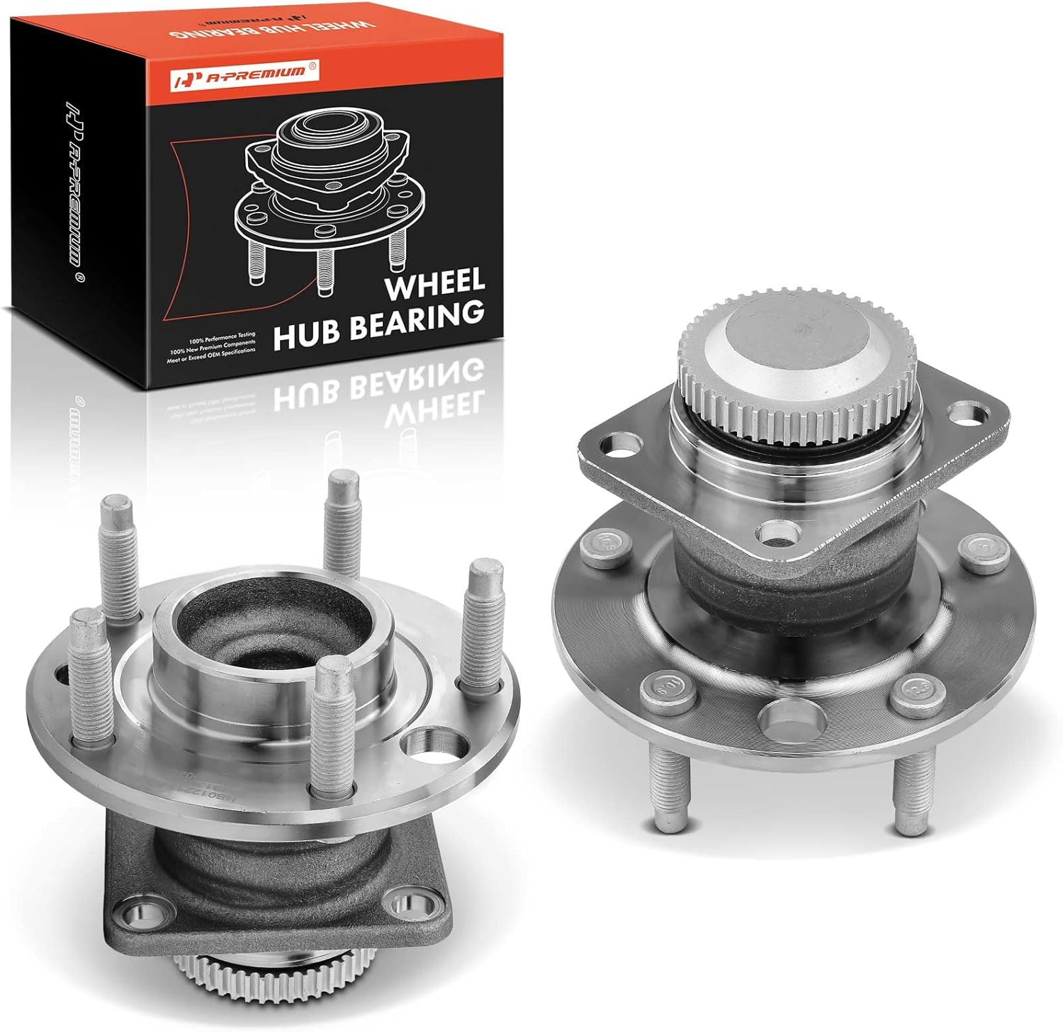 A-Premium 2 x Front Wheel Bearing and Hub Assembly with ABS Ring & 5-Lug Compatible with Chevrolet Corvette 1984-1990