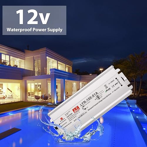 Miniatura 3 de Controlador LED de 100 vatios, 110 V CA a 12 V CC, salida de bajo voltaje, adaptador de transformador de bajo voltaje impermeable IP67 con enchufe