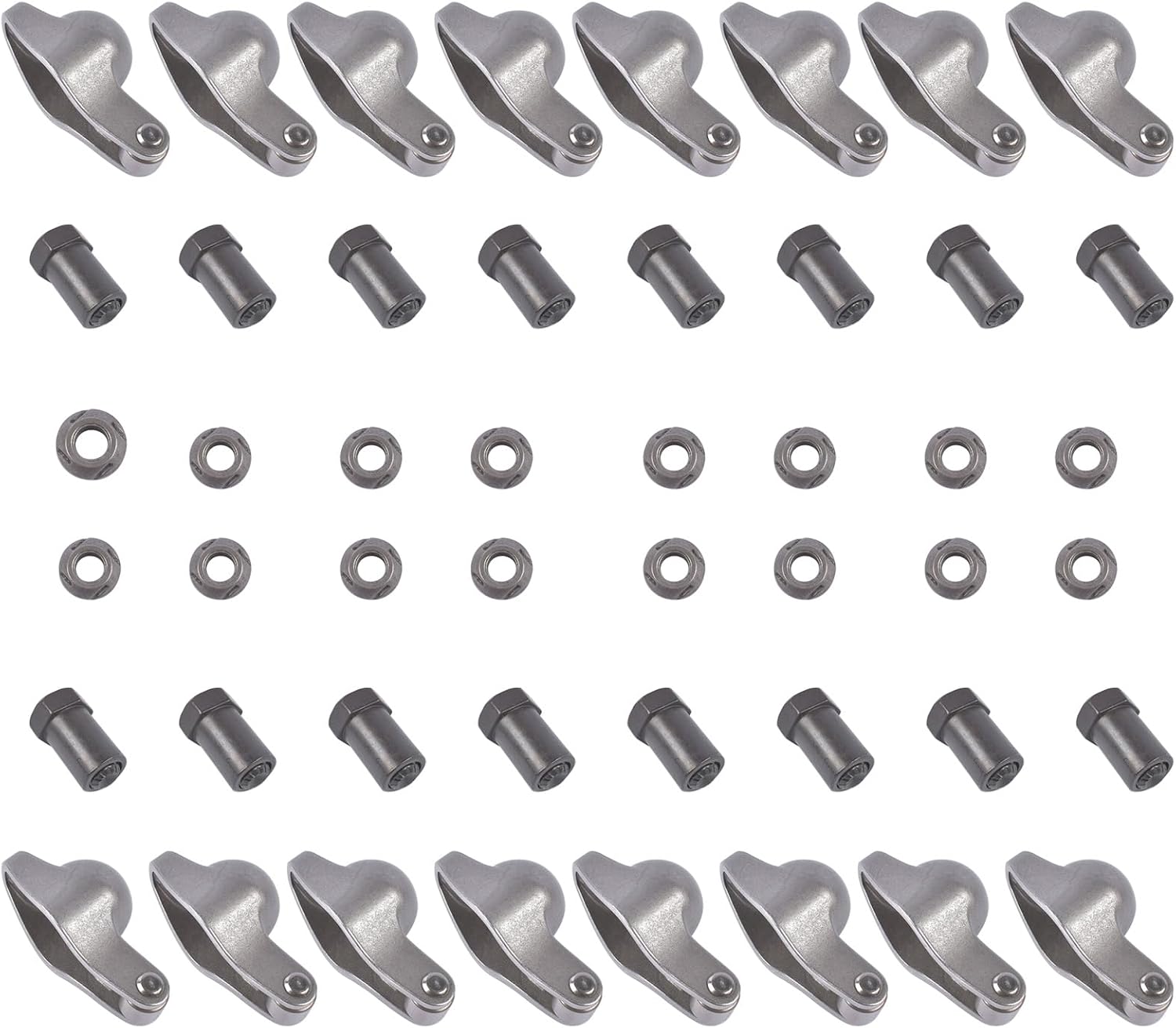 Engine Rocker Arms Set Replacement for Chevy Small Block SBC 262-400 1955-1986 1987-2000 1.5 Ratio 3/8" Roller Tip No Self-Aligning Steel 3501538 0835001