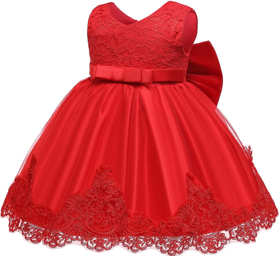 Jup'Elle Flower Girl Dresses for Wedding Embroidery Formal Dress Baby Girls Princess Pageant Party Dress with Headwear