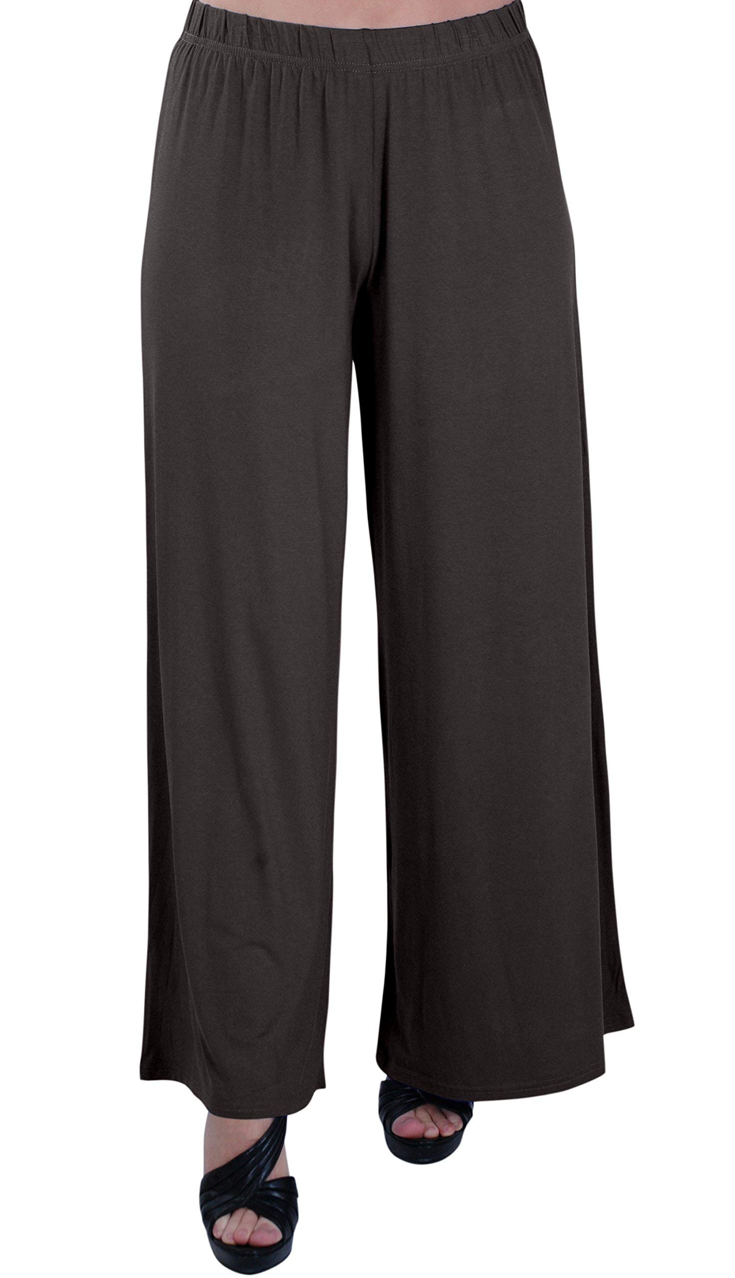Eye Catch Women's Brown Eyecatch Plus - Kirsten High Waisted Palazzo Trousers Pants 28/30