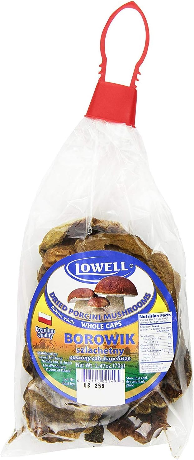 Polish Dried Porcini Mushrooms (Borowik Szlachetny), 70g - Whole Caps