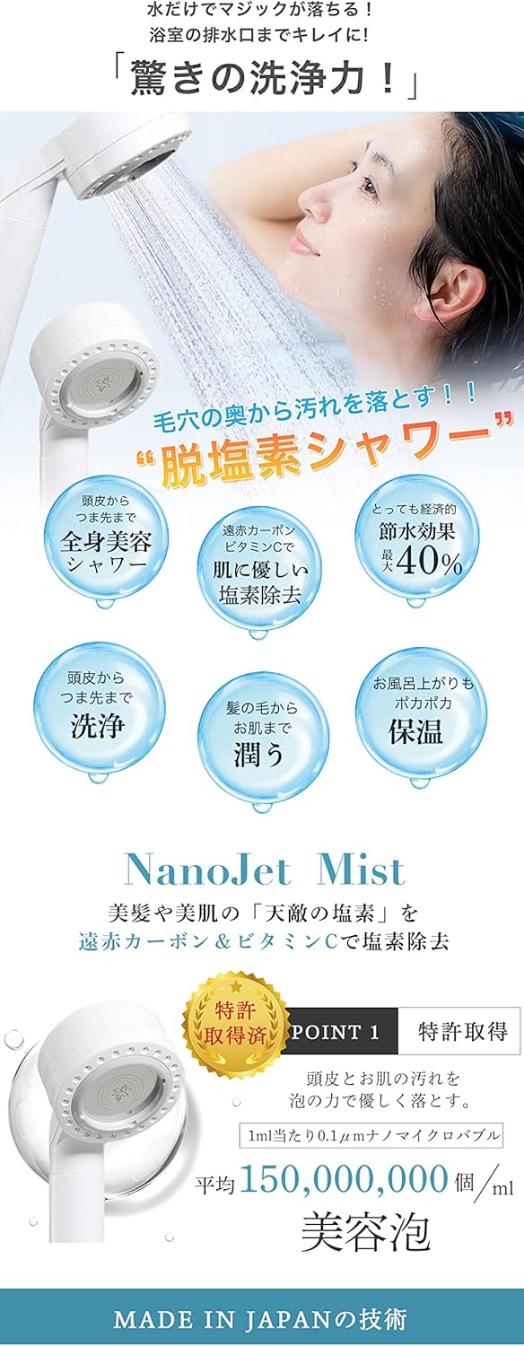 nanojetプレミアム遠赤シャワーW塩素除去VITA-C