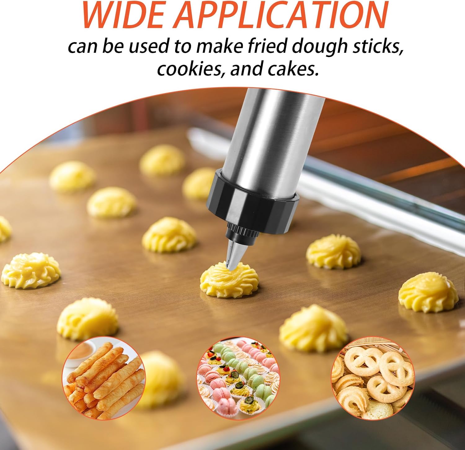 29pcs Stainless Steel Cookie Press Gun Kit, Include Spritzer Cookie Press Gun Mold Machine Discs Piping Set Cleaning Brush Manual Instruction for Baking DIY Biscuit Maker Cakes Desserts