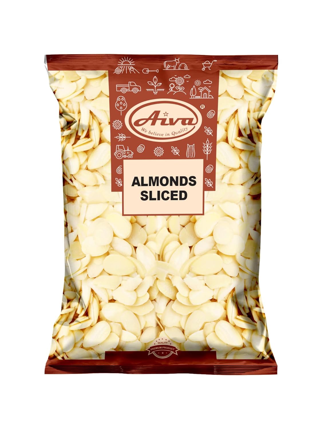 Aiva Blanched Almonds Sliced (5 LB Bulk Bag) – Premium Sliced Almonds for Baking, Cooking, and Toppings