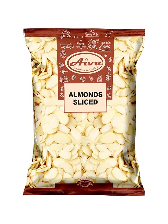 Aiva Blanched Almonds Sliced | Sliced Almonds | Raw Sliced Almond - (5 LB Bulk Bag) Premium Sliced Almonds for Baking, Cooking, and Toppings