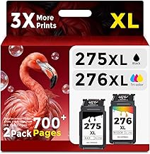 275XL 276XL Compatible Ink Cartridge Replacement for Canon Ink 275 276 (Black Color Combo, 2-Pack) PG275 CL276 XL for TS3522 TR4720 TR4722 TS3520 TS3500 TR4700 TS3700 TS3720 TS3722 Printer