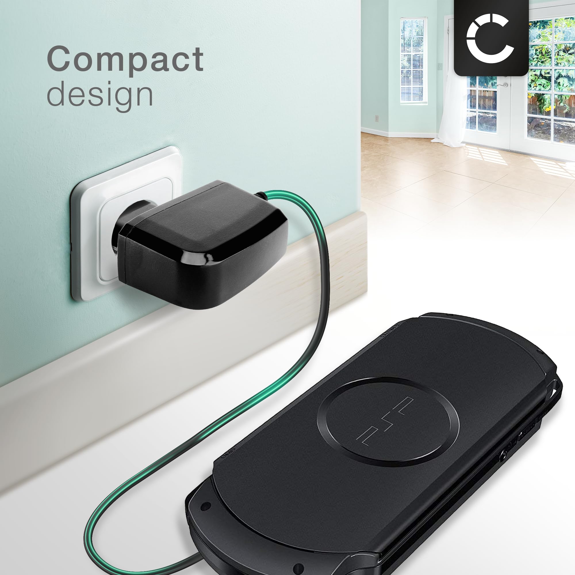 CELLONIC® Ładowarka 4,0 mm x 1,7 mm 5V 1A 1,20m kompatybilna z Sony DualSense Charging Station/PSP-1000 1004 2004 3000 3004 E1000 E1004, zasilacz do szybkiego ładowania, kabel do stacji ładowania