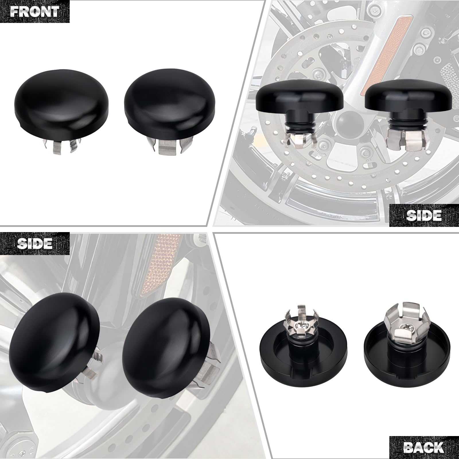 Copri dadi per asse anteriore per moto, adatti per Harley Touring CVO Street Glide FLHXSE FLTRXSE FLHX FLTRX FLTRXSTSE FLHXU 2023.5-2025 nero
