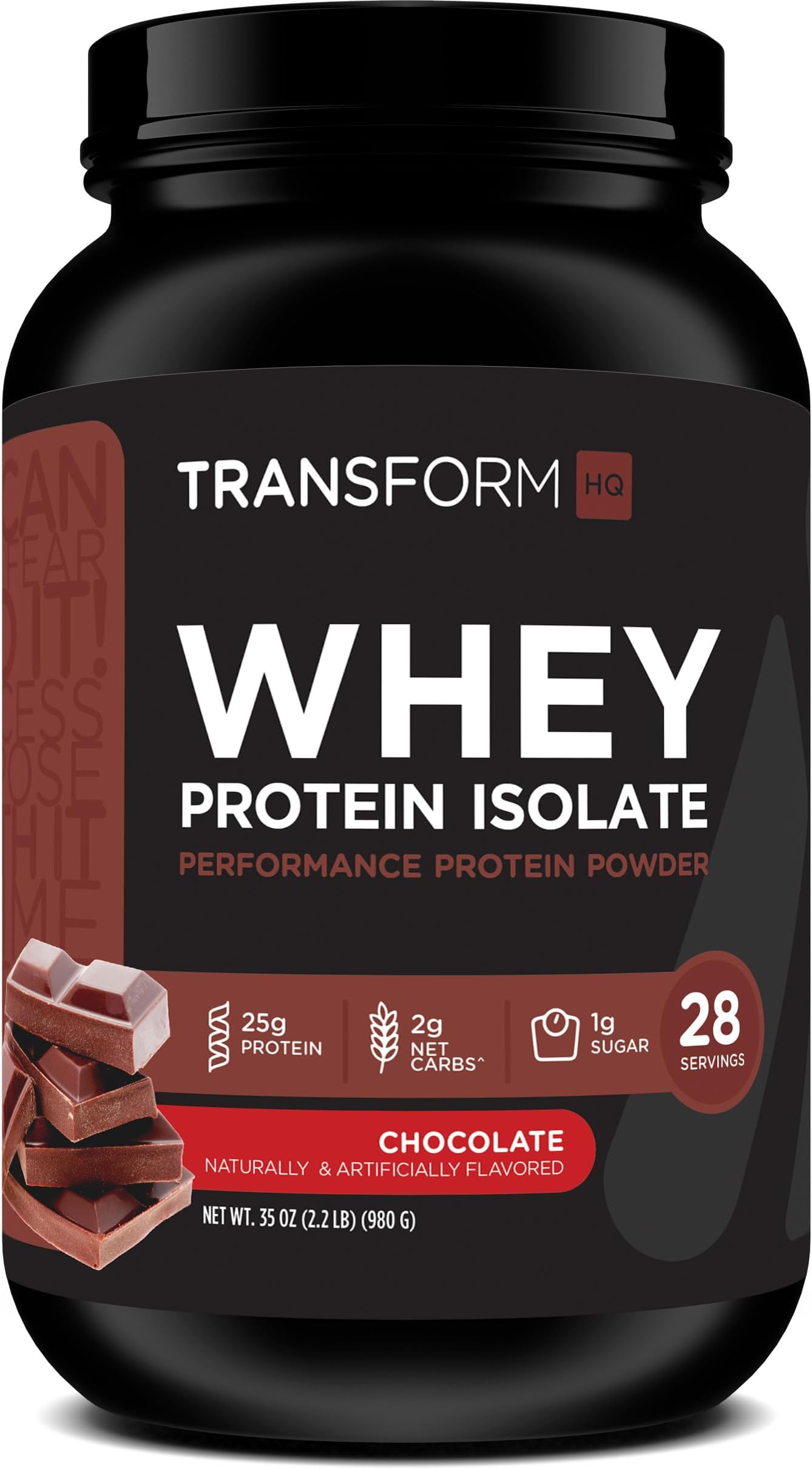 TransformHQ Whey Protein Isolate 28 Servings (Chocolate) - Perform - Gluten Free, Non-GMO