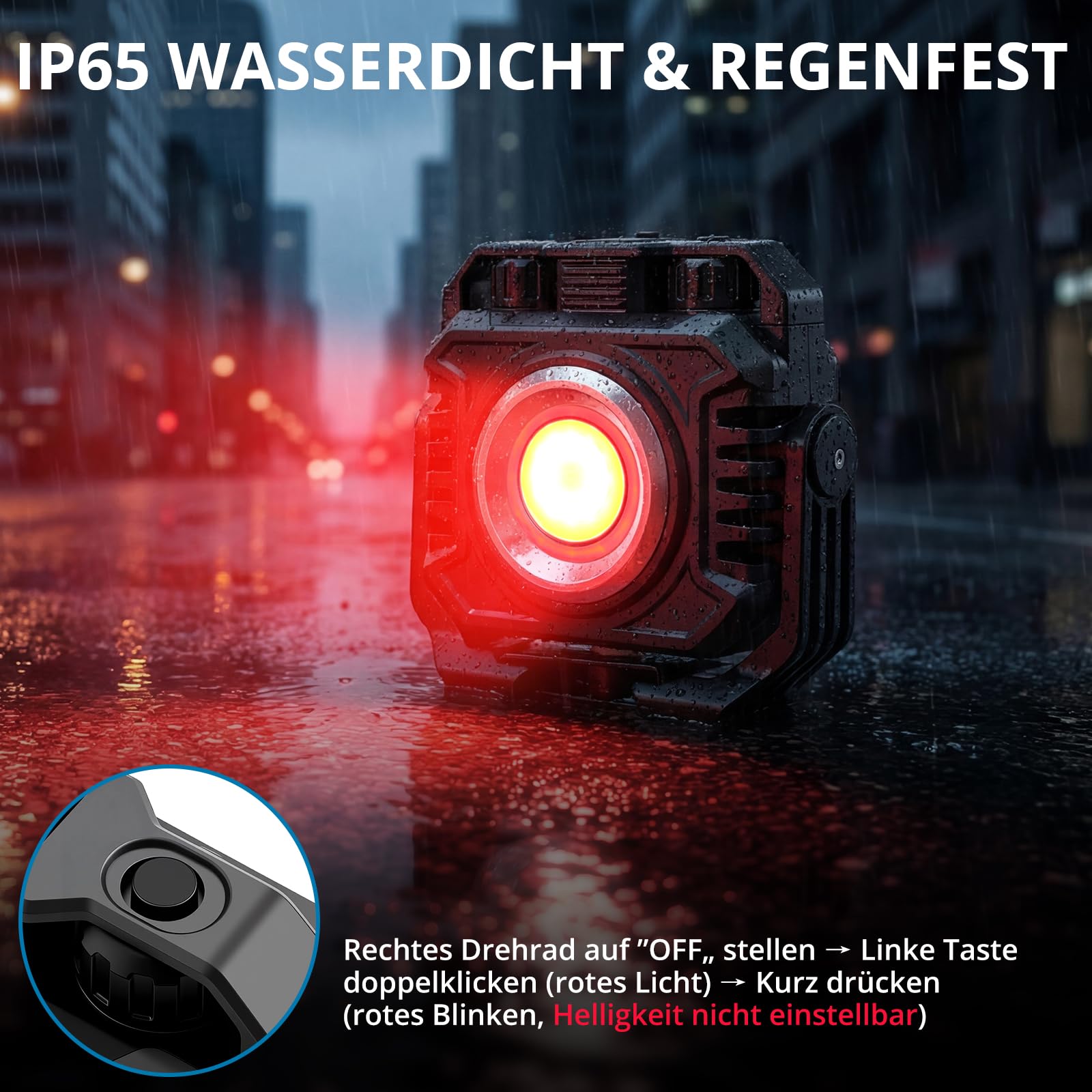 AUTOUTLET LED Arbeitsleuchte, 1500LM Campinglampe Powerbank Akku Lampe 5000mAh, 3 Lichtmodi - Flutlicht/Scheinwerfer/Rotlicht, IP65 Wasserdicht, Magnet & 360° Drehbar, für Werkstatt Camping(2 Stück)