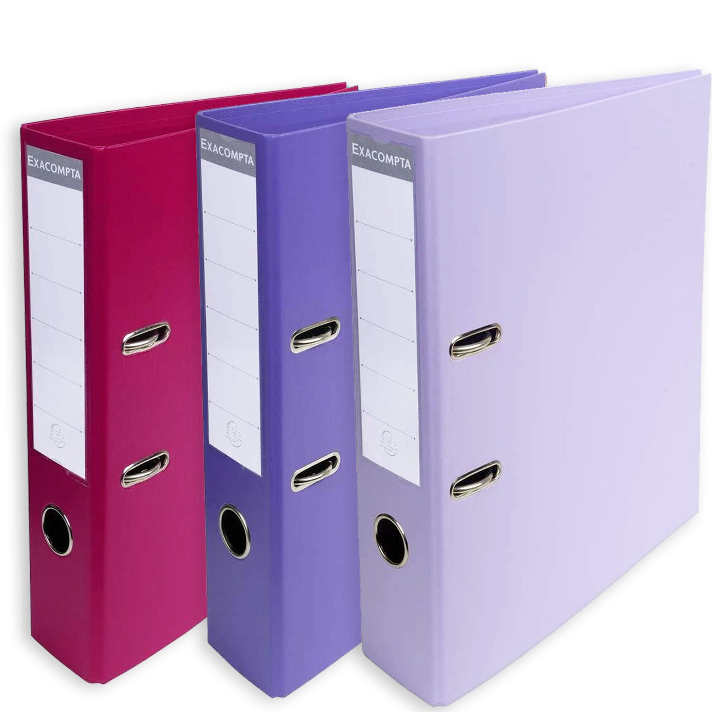 Exacompta A4 Prem'Touch PVC Lever Arch File - 2 Rings, 320 x 290mm, 70mm Spine, 75mm Rings, FSC-Certified (3, Berry Tones) — image 1