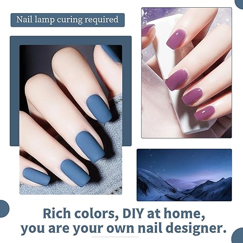 Miniatura 4 de JODSONE Juego de 60 esmaltes de uñas de gel para todas las estaciones, capa base que no se limpia, capa superior mate brillante, kit de esmalte de