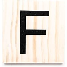 Stiles 3.5" Wooden Letter Tiles, Alphabet Wall Decor, Natural, Letter F