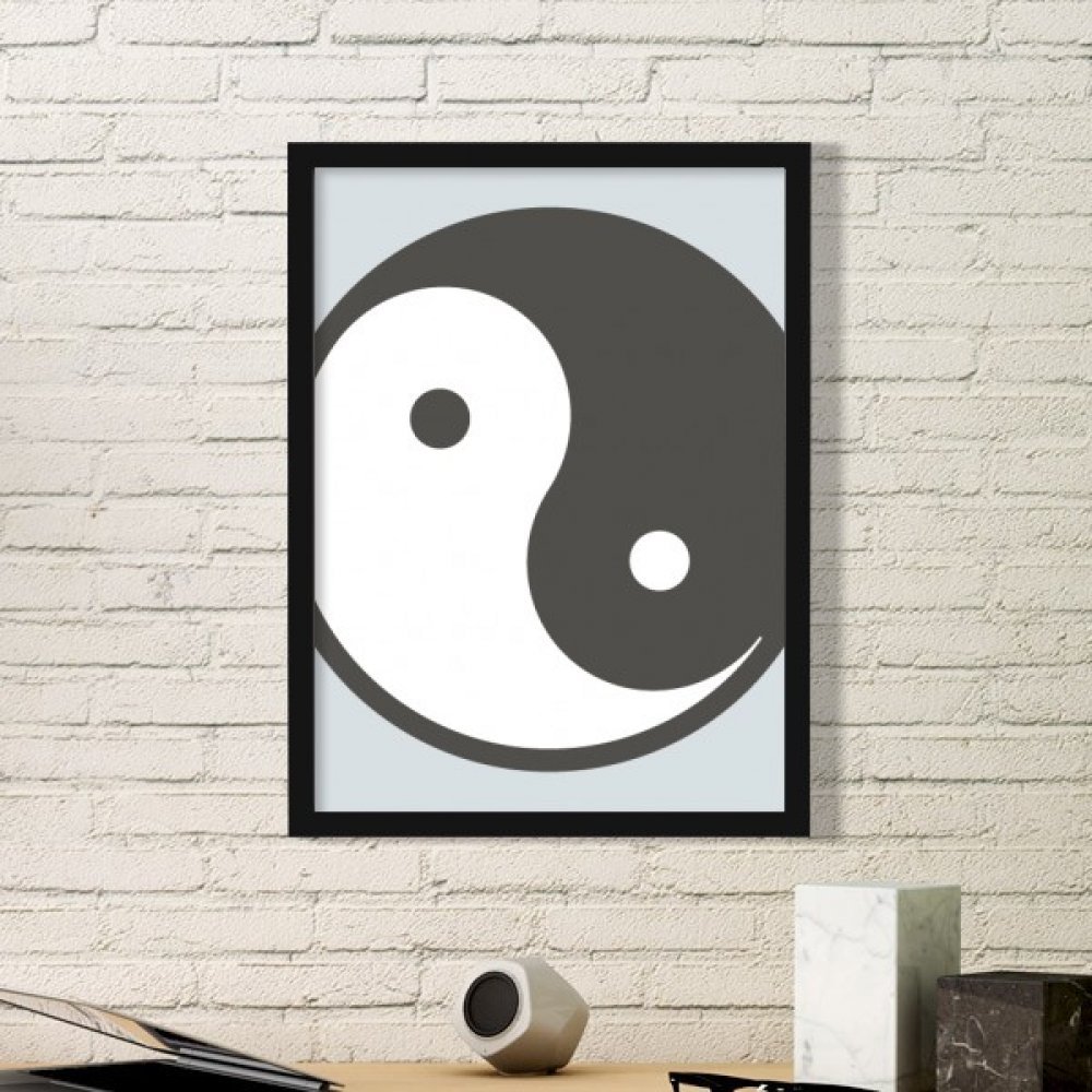 Cadre photo bouddhisme en bois noir avec peinture lotus chine art