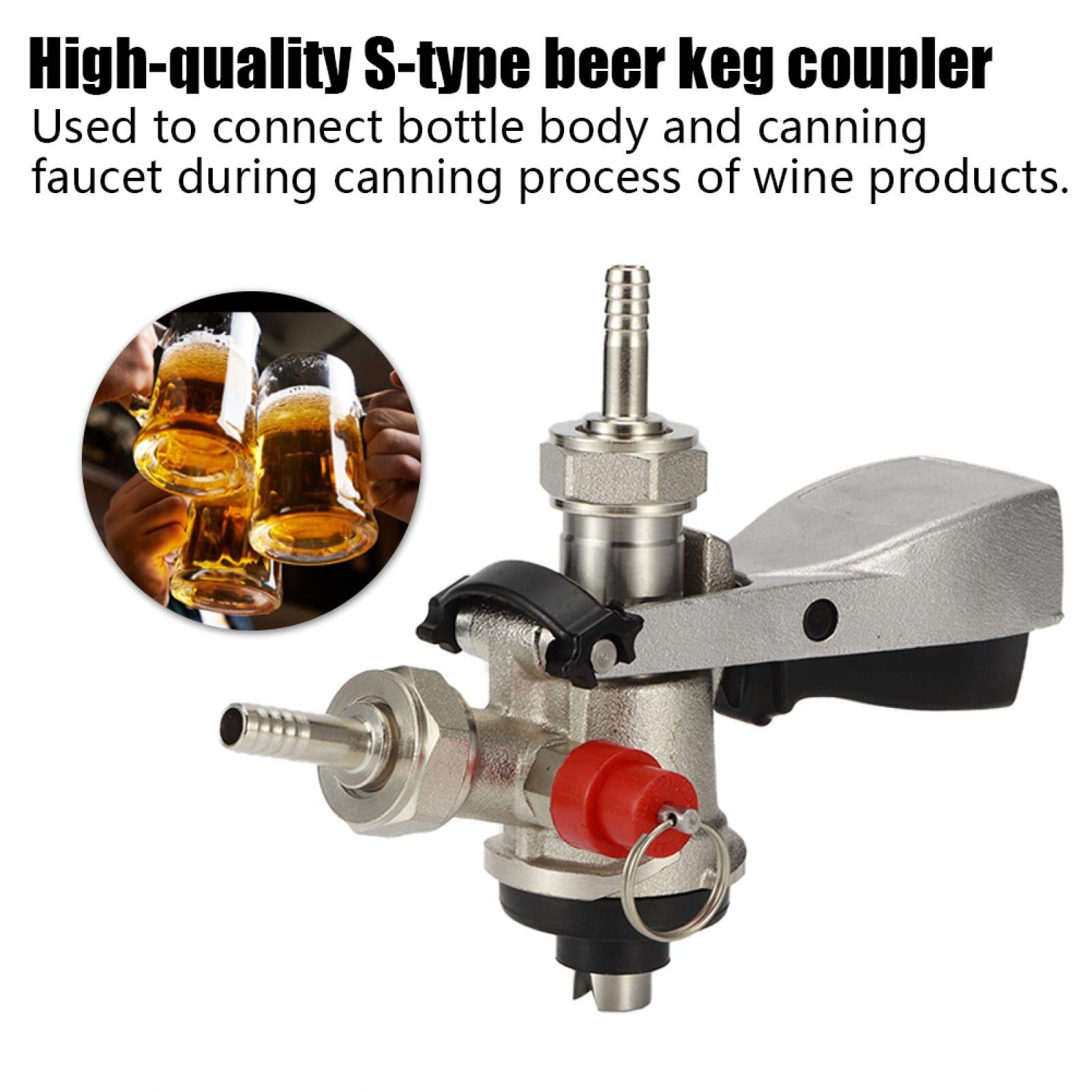 Grifos de Barril de Cerveza de Tipo G5/8 S, Dispensador de Cerveza de Latón 304 de Acero Inoxidable,para el Hogar, Bares, Hoteles, Restaurantes, Reuniones Familiares