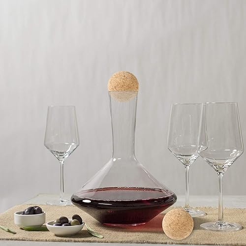 Miniatura 5 de Bola de corcho de vino, 3 piezas de tapón de bola de corcho de madera para decantador de vino, jarra de repuesto (2.4 pulgadas/2.4 in)