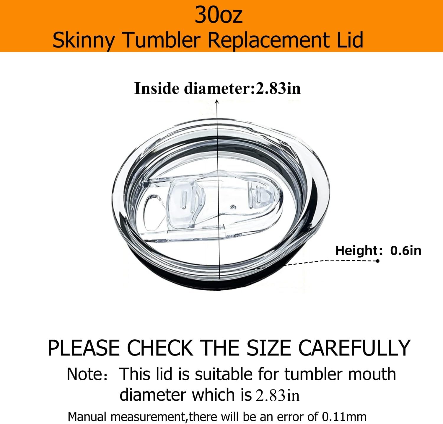 2 Pack Replacement Lids for Skinny Tumbler Travel Coffee Mug(30 OZ) image 2