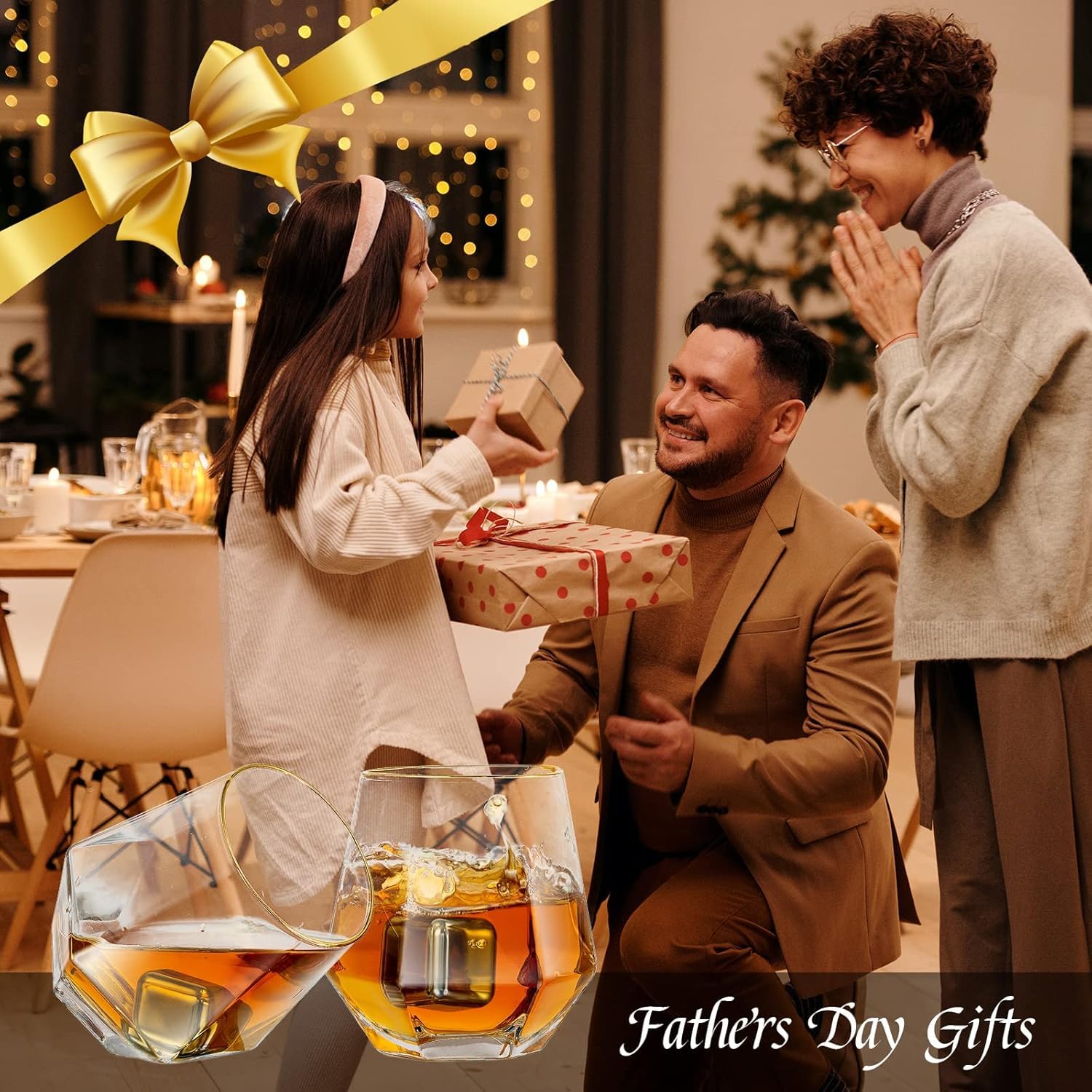 Ensemble De 6 Verres à Whisky Diamantés En Verre Scotch Incliné 300 Ml En Verre à Whisky Look Moderne Pour Hommes Femmes, Papa, Mari, Amis, Verrerie Pour Gobelet à Bourbon/Rhum/Bar